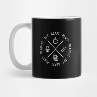 The Office Act, React, Readapt, Apt White Mug